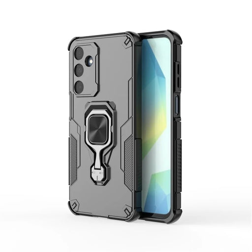 WANLONFENG For Samsung Galaxy A16 4G / Galaxy A16 5G Phone Case  PC TPU Back Cover Kickstand with Tempered Glass - Black - 2