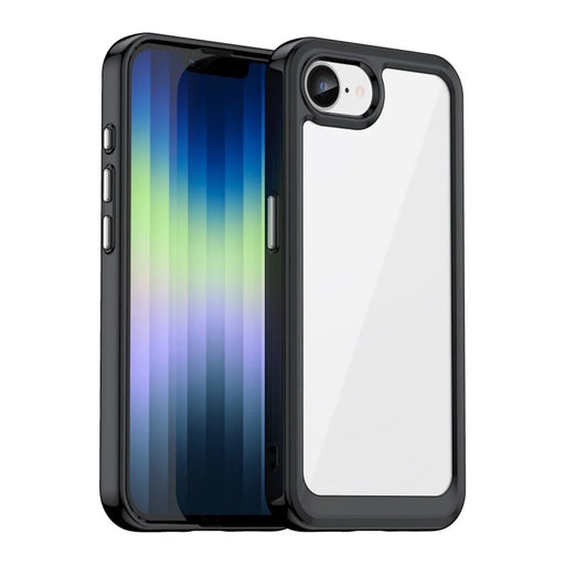 WANLONFENG For iPhone 17e / 16e Phone Case  XC Series TPU Acrylic Cover with Tempered Glass (Big Lens Hole) - Black - 2