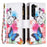 For Samsung Galaxy S23+ Leather Case with Strap Pattern Printing Zipper Wallet Phone Stand Cover - Two Butterflies - 1
