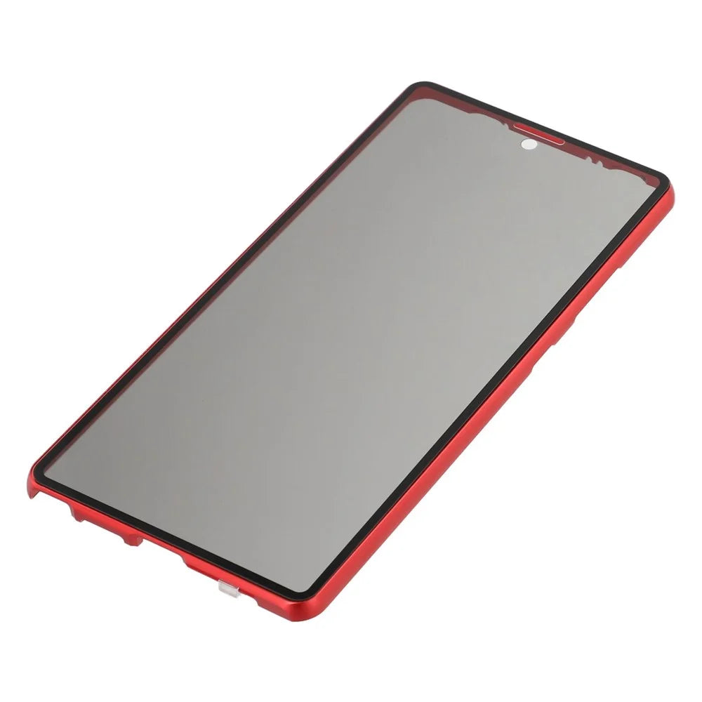 For Samsung Galaxy S25 Ultra Case with Anti-Spy Screen Protector Tempered Glass Metal Phone Cover Magnetic Clasp - Red - 6