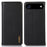 KHAZNEH For iPhone Air Case Wallet Genuine Cow Leather Phone Cover Nappa Texture - Black - 1