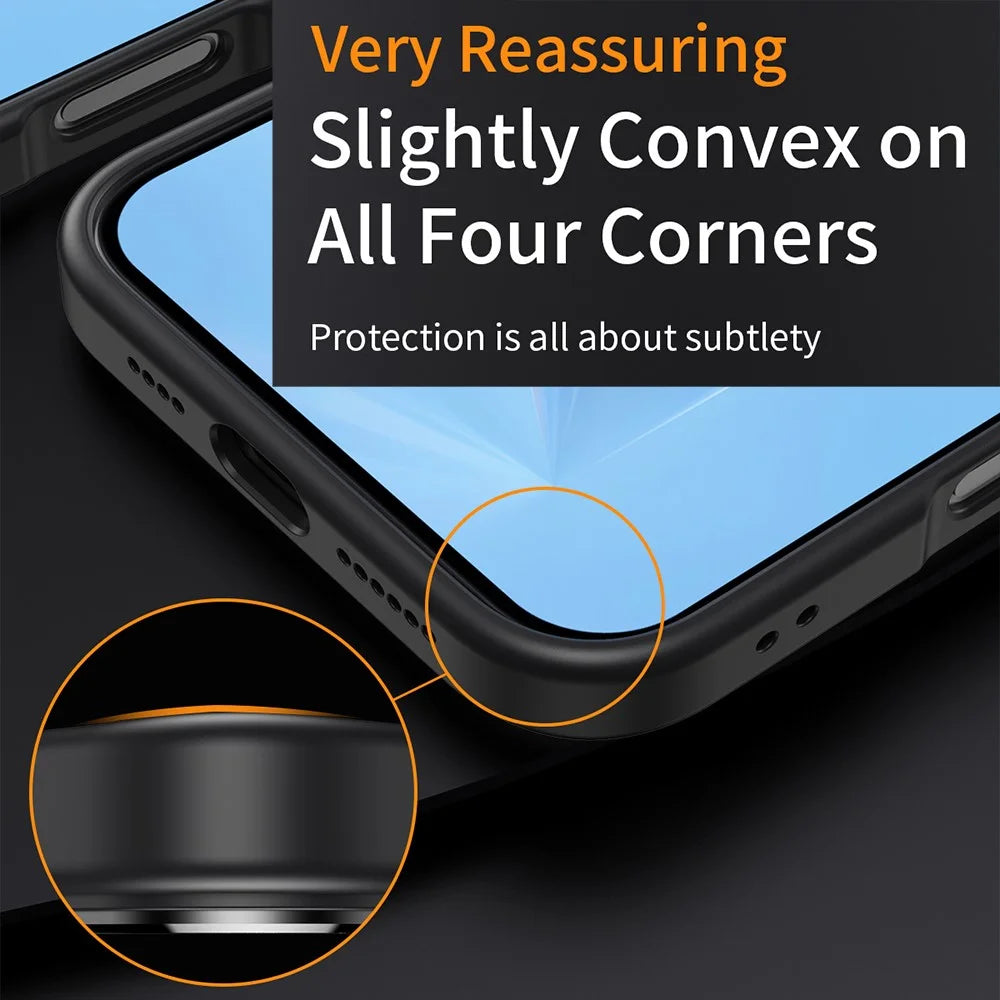 For iPhone 16 Pro Max Magnetic Case TPU + Acrylic Kickstand Phone Cover with Glass Lens Film - Black - 7