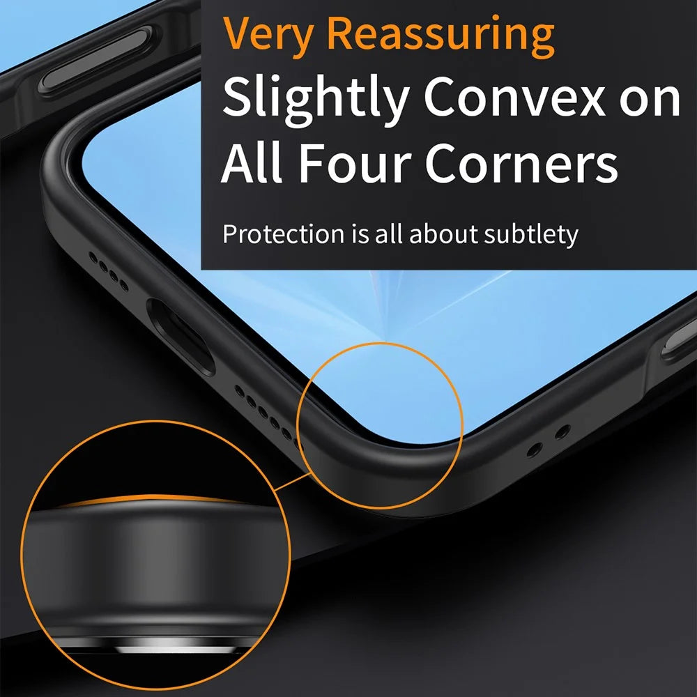 For iPhone 16 Plus Magnetic Case TPU + Acrylic Kickstand Phone Cover with Glass Lens Film - Black - 4