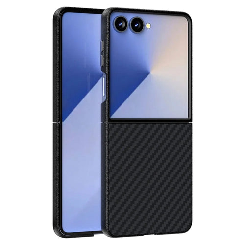 ABEEL For Samsung Galaxy Z Flip7 5G Magnetic Case Carbon Fiber Texture Back Cover - Black - 1