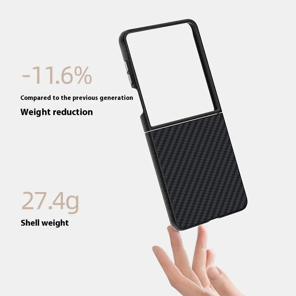 ABEEL For Samsung Galaxy Z Flip7 5G Magnetic Case Carbon Fiber Texture Back Cover - Black - 3