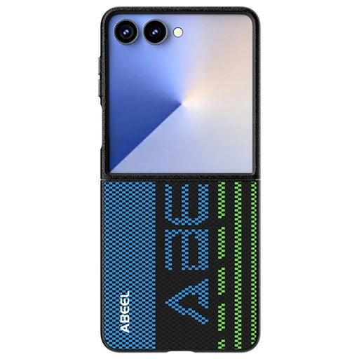 ABEEL For Samsung Galaxy Z Flip7 5G Magnetic Case Micro-Embossing 6D Printed PC Aluminum Alloy Leather Phone Cover - Outstanding No. 1 - 2