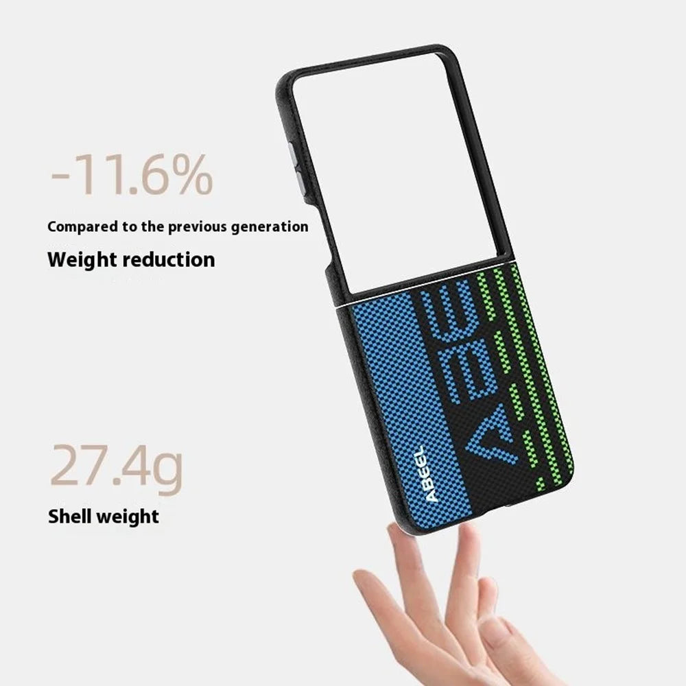 ABEEL For Samsung Galaxy Z Flip7 5G Magnetic Case Micro-Embossing 6D Printed PC Aluminum Alloy Leather Phone Cover - Outstanding No. 1 - 3