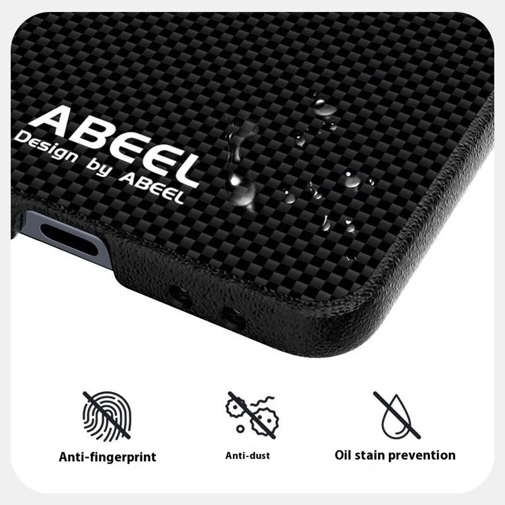 ABEEL For Samsung Galaxy Z Flip7 5G Magnetic Case Printed PC Aluminum Alloy Leather Phone Cover - Black - 6