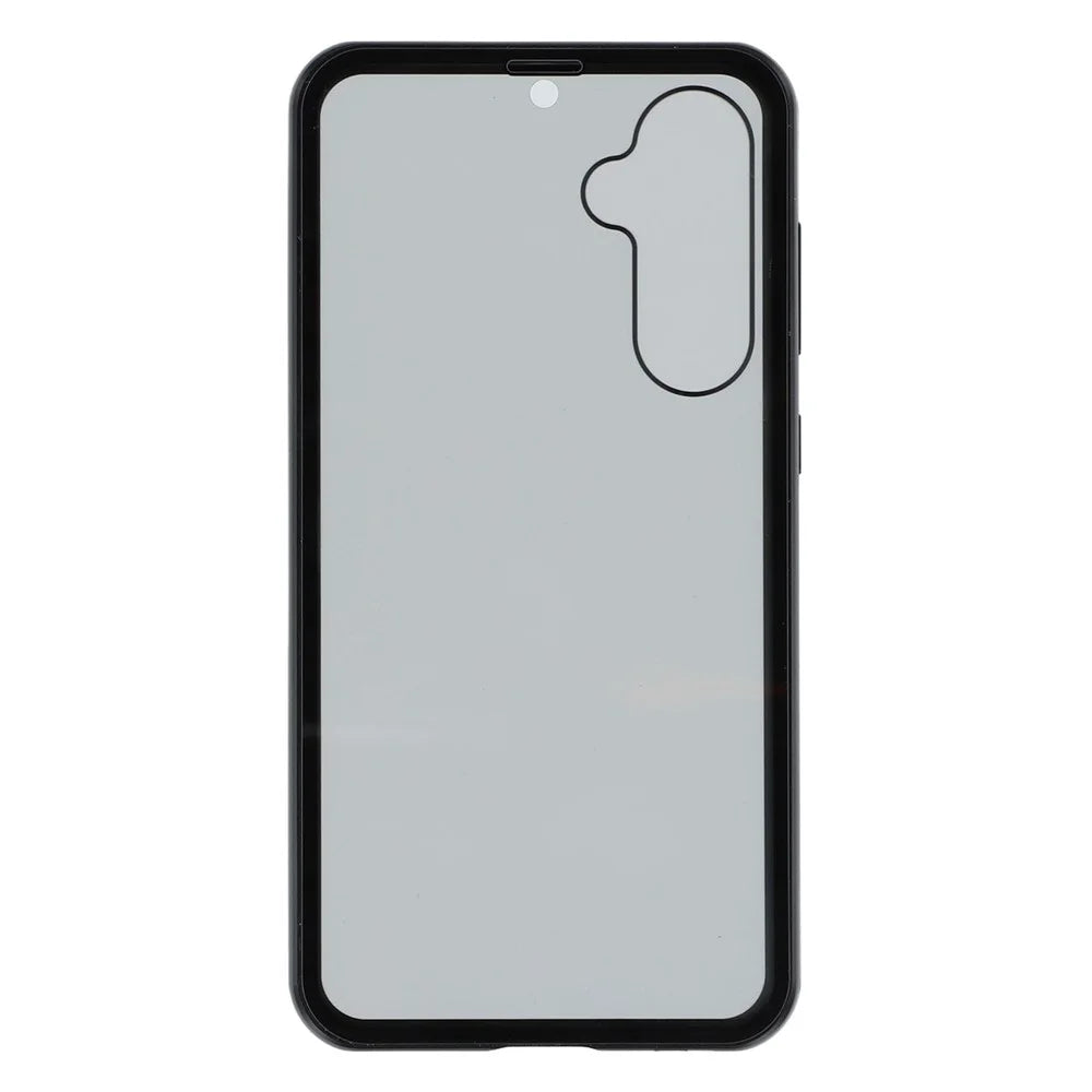 For Samsung Galaxy S23 FE Case with Anti-Spy Screen Protector Tempered Glass Metal Phone Cover Magnetic Clasp - Black - 3