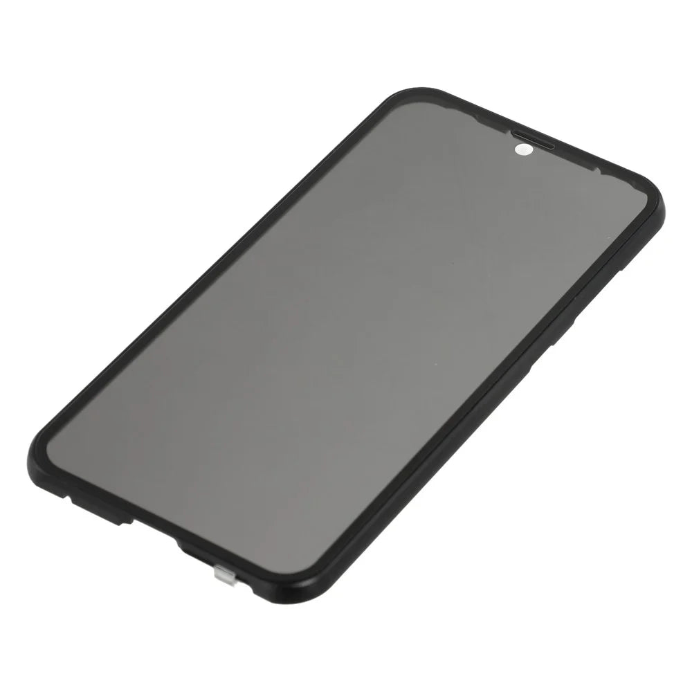 For Samsung Galaxy S23 FE Case with Anti-Spy Screen Protector Tempered Glass Metal Phone Cover Magnetic Clasp - Black - 4