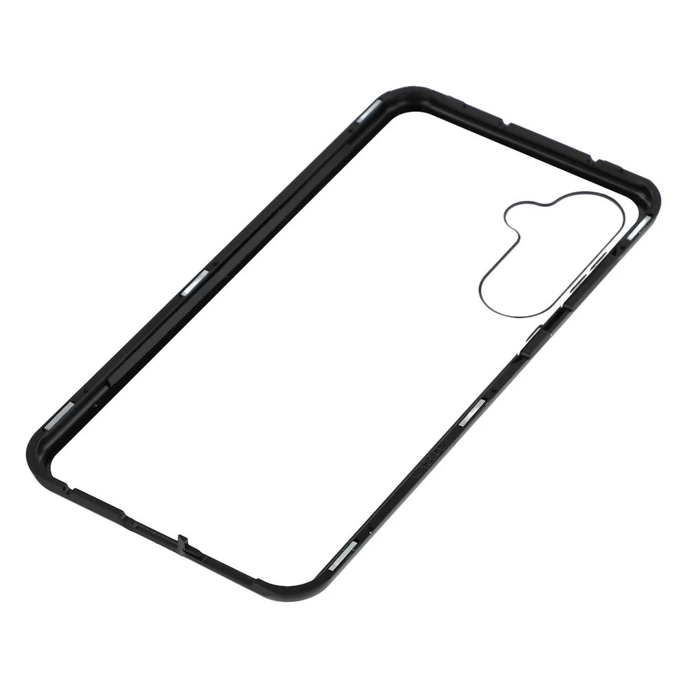 For Samsung Galaxy S23 FE Case with Anti-Spy Screen Protector Tempered Glass Metal Phone Cover Magnetic Clasp - Black - 5