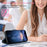 For iPhone 14 / 13 Case Bowknot Decor Wallet Leather Phone Cover with Wrist Strap - Dark Blue - 3