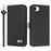 For iPhone 17e / 16e Case Bowknot Decor Wallet Leather Phone Cover with Wrist Strap - Black - 1