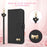 For iPhone 17e / 16e Case Bowknot Decor Wallet Leather Phone Cover with Wrist Strap - Black - 6
