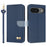 Phone Case For Google Pixel 10 / 10 Pro / 9 / 9 Pro Bowknot Decor Wallet Leather Cover with Wrist Strap - Dark Blue - 1