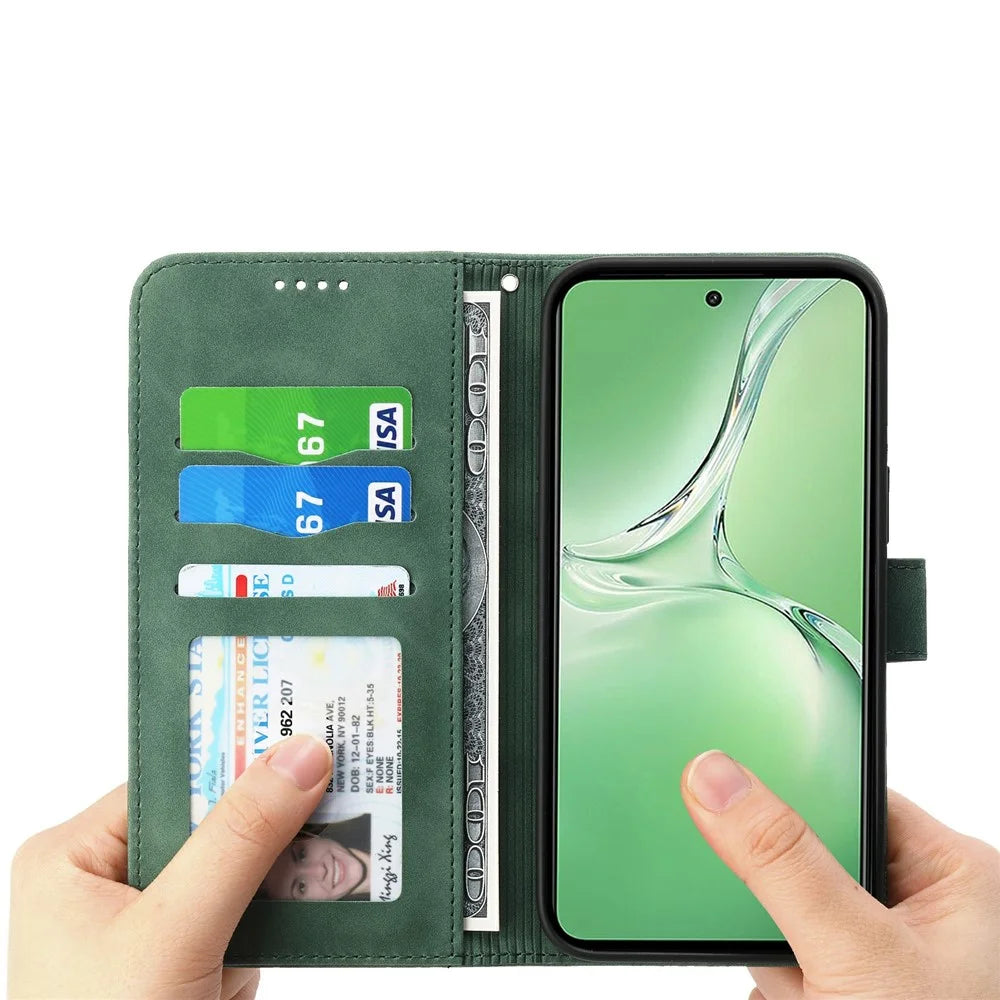 DIERFENG DF-03 For Sony Xperia 1 VII Case Lines Imprint Wallet Leather Phone Cover - Green - 3
