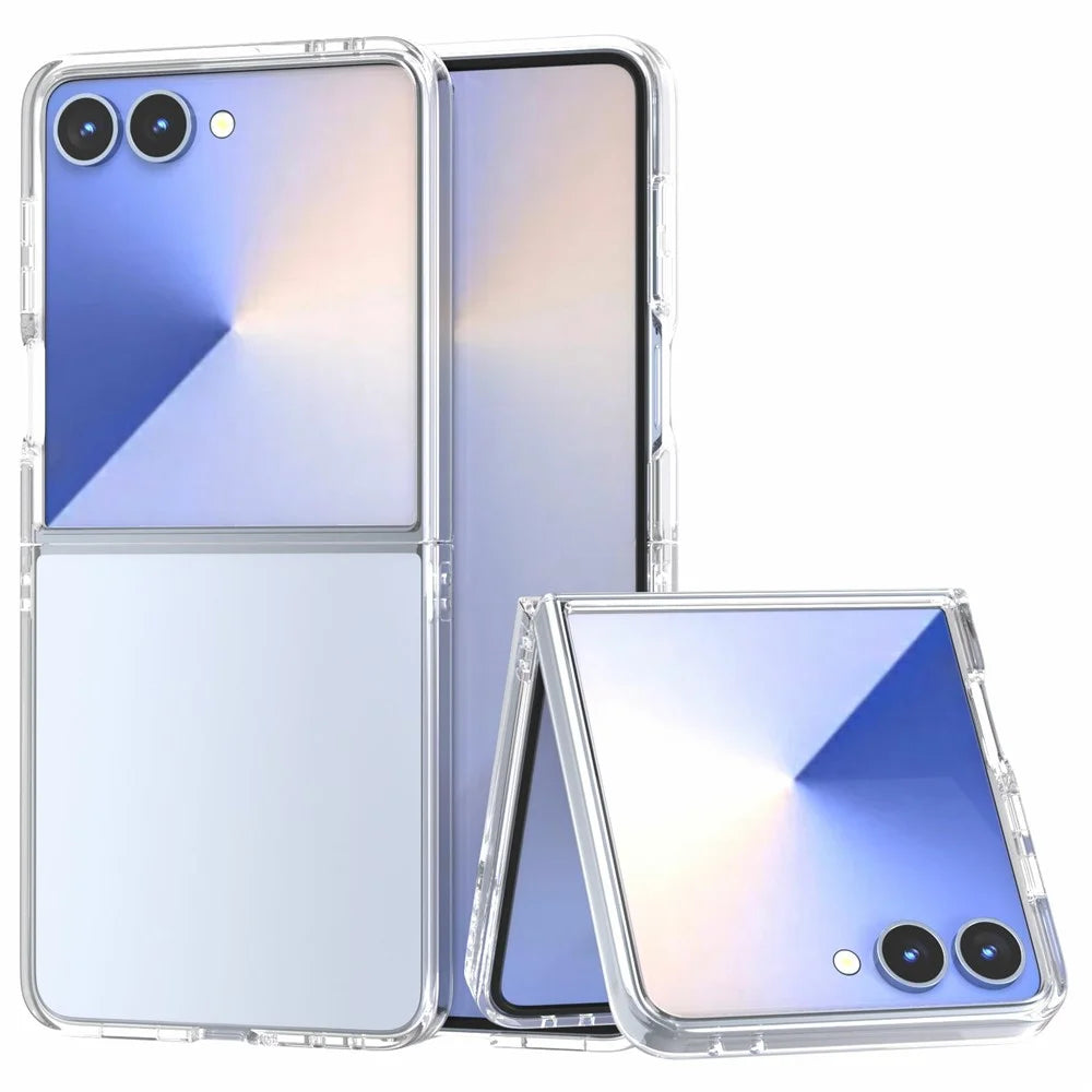For Samsung Galaxy Z Flip7 5G Clear Case Anti-Drop Hard PC Phone Cover - 1