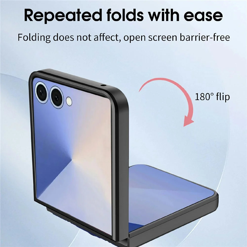 For Samsung Galaxy Z Flip7 5G Case Kickstand PC Phone Back Cover - Black - 4