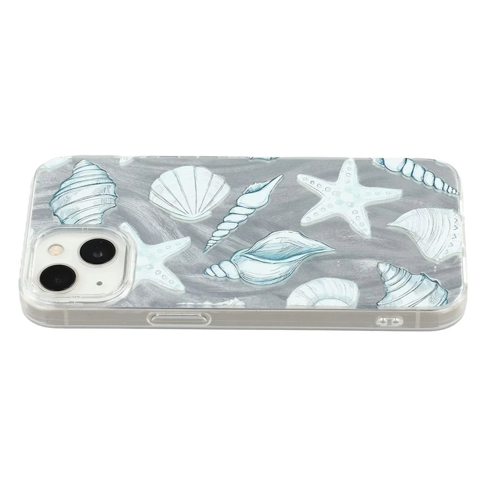 For iPhone 13 Case Shell Pattern Airbag Shockproof PC + TPU Phone Back Cover - 1