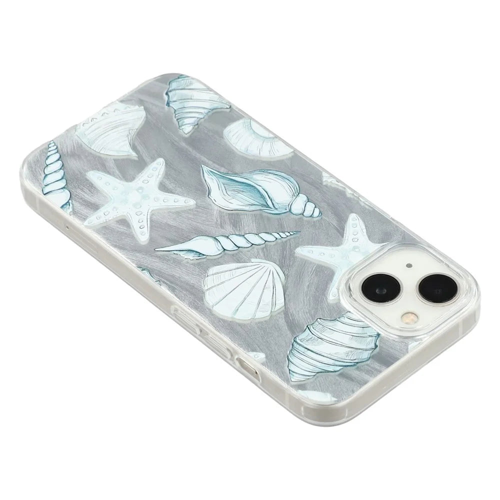 For iPhone 13 Case Shell Pattern Airbag Shockproof PC + TPU Phone Back Cover - 5