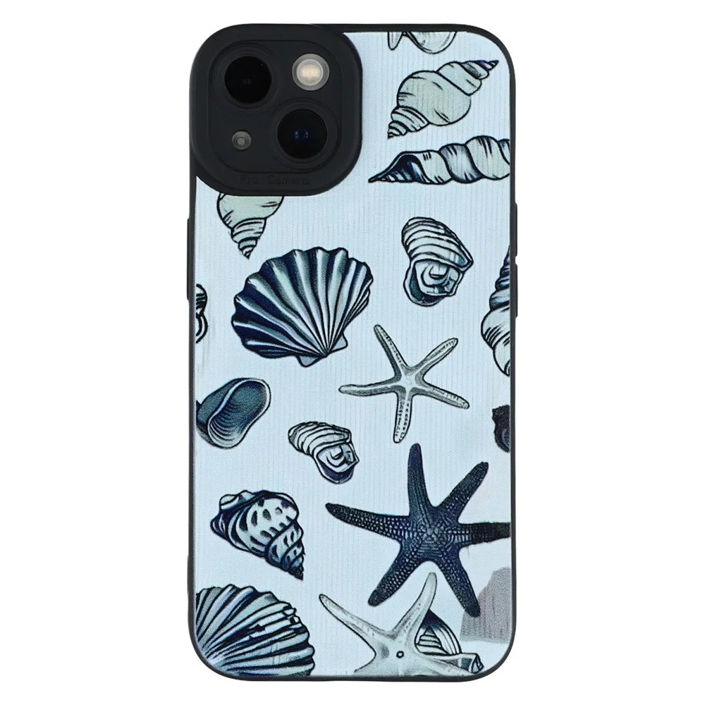 For iPhone 13 Case Starfish Shells Pattern Shockproof TPU Phone Back Cover - 3
