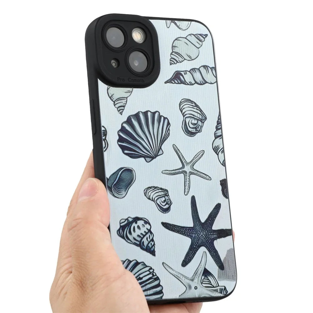 For iPhone 13 Case Starfish Shells Pattern Shockproof TPU Phone Back Cover - 7
