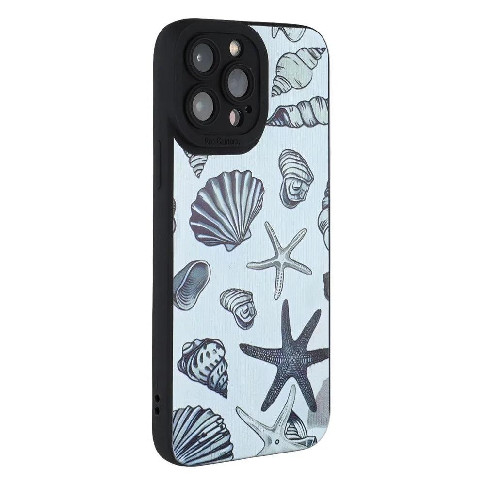 For iPhone 13 Pro Max Case Starfish Shells Pattern Shockproof TPU Phone Back Cover - 1