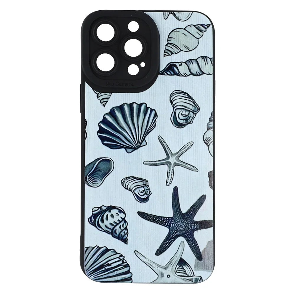 For iPhone 13 Pro Max Case Starfish Shells Pattern Shockproof TPU Phone Back Cover - 3