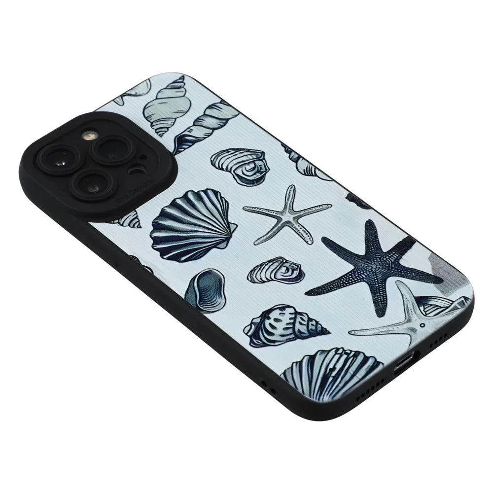 For iPhone 13 Pro Max Case Starfish Shells Pattern Shockproof TPU Phone Back Cover - 5