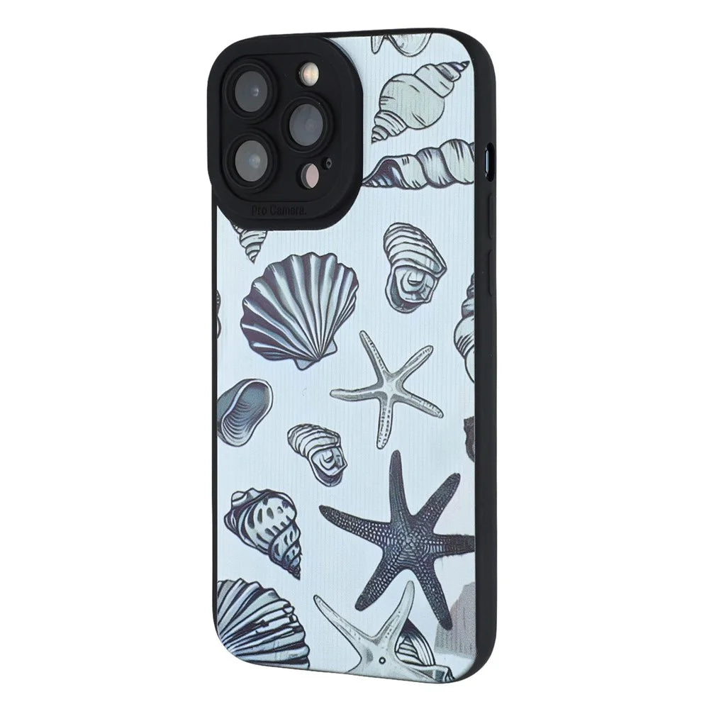 For iPhone 13 Pro Case Starfish Shells Pattern Shockproof TPU Phone Back Cover - 4