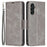 For Samsung Galaxy A14 5G / A14 4G Case Smooth Leather Wallet Stand Mobile Phone Cover with Strap - Grey - 1