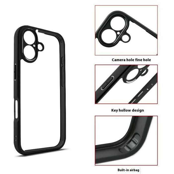 For iPhone 17 Case Shockproof PC + TPU Clear Back Phone Cover - 6