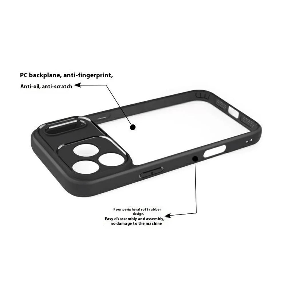 For iPhone 17 Pro Case Shockproof PC + TPU Clear Back Phone Cover - 3