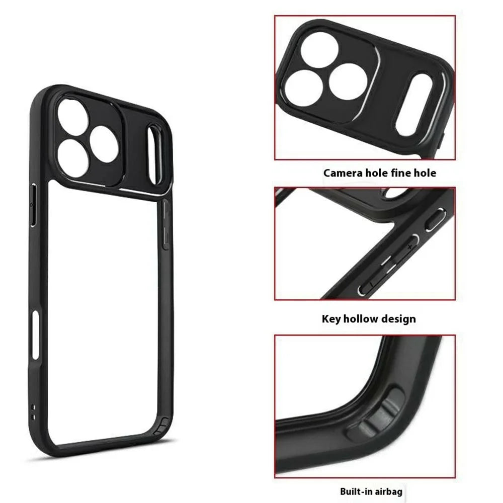 For iPhone 17 Pro Case Shockproof PC + TPU Clear Back Phone Cover - 6