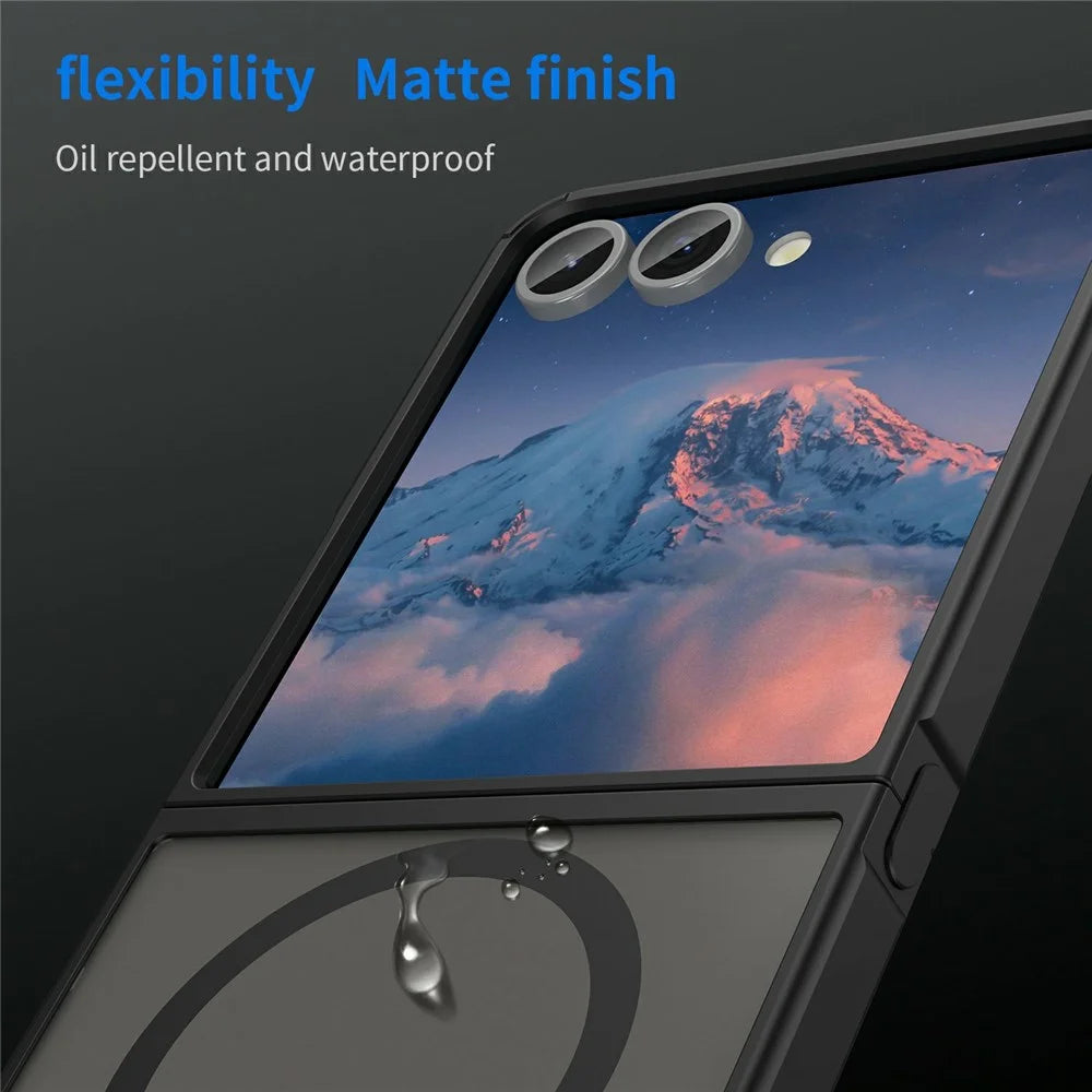 For Samsung Galaxy Z Flip7 5G Magnetic Case Anti Drop PC + TPU Phone Cover - Black - 6