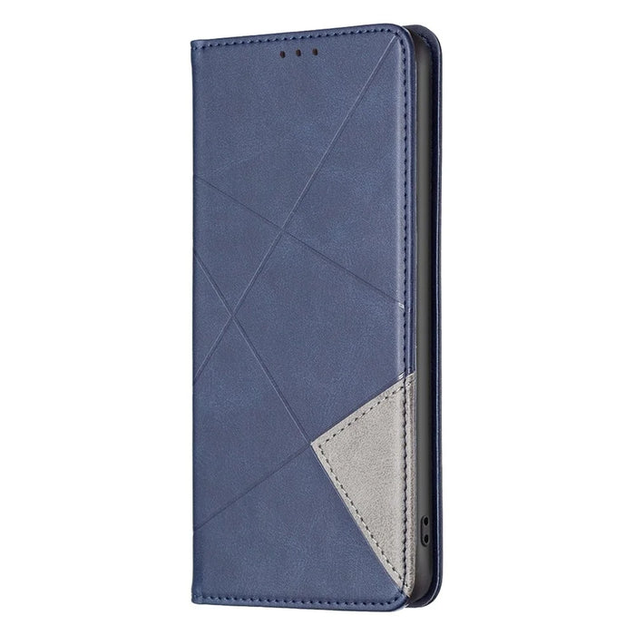 For Samsung Galaxy A14 5G / A14 4G Leather Case with Card Holder Imprinting Pattern Phone Stand Cover - Blue - 7