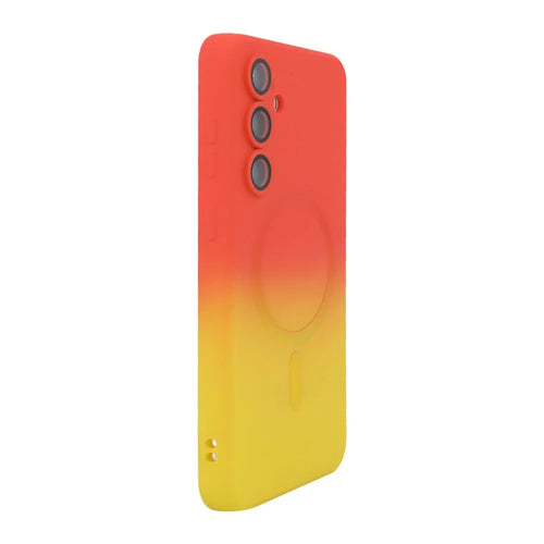 ENKAY HAT PRINCE For Samsung Galaxy A54 5G Silicone Case   Gradient Color Cover Magnetic Case - Orange+Yellow - 1