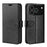 For iPhone 18 Pro Max / 17 Pro Max Case Crazy Horse Texture Stand Leather Phone Cover - Black - 1