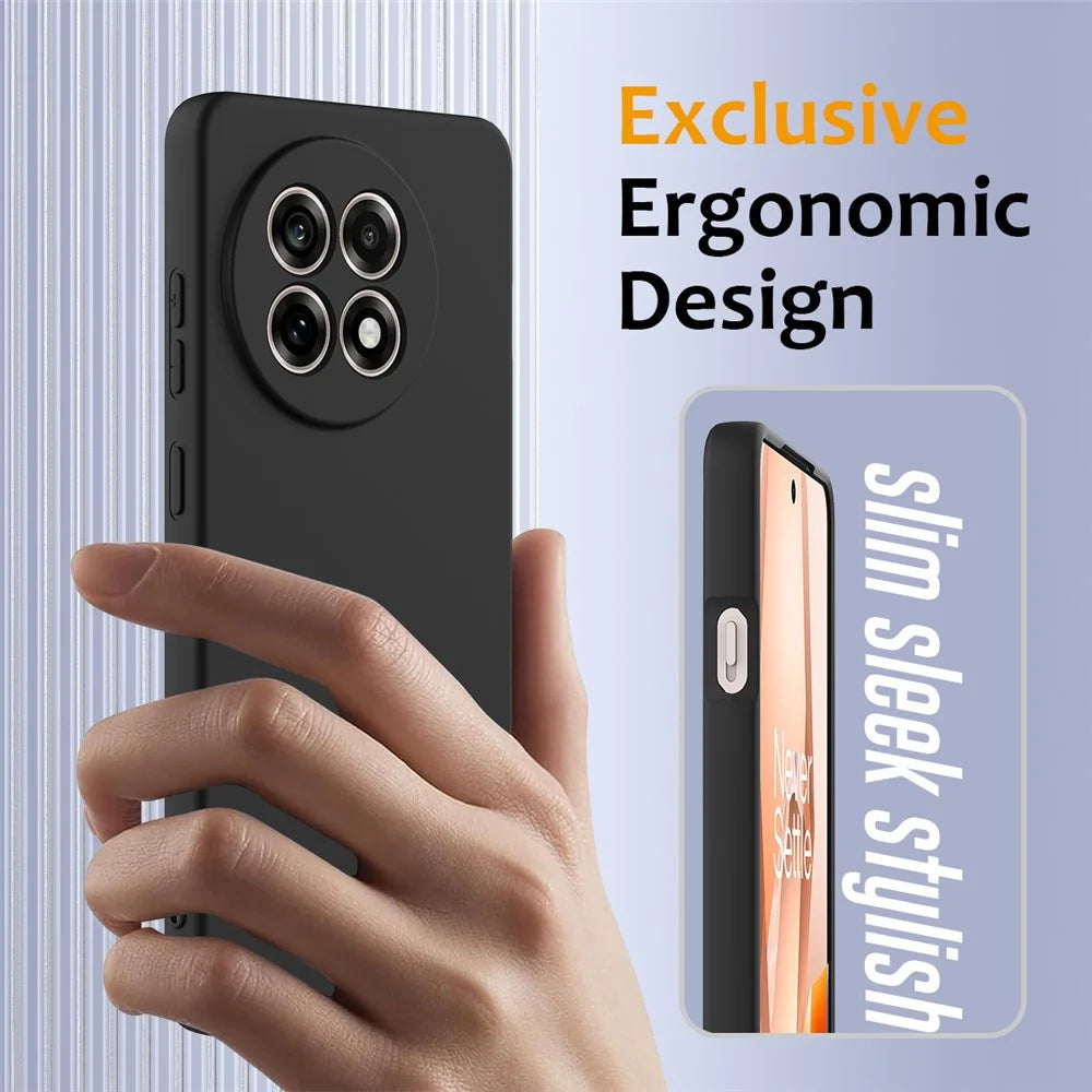 For OnePlus Ace 5 5G / OnePlus Ace 5 Pro 5G / OnePlus 13R 5G Magnetic Case Anti-Drop Liquid Silicone Phone Cover - Black - 4