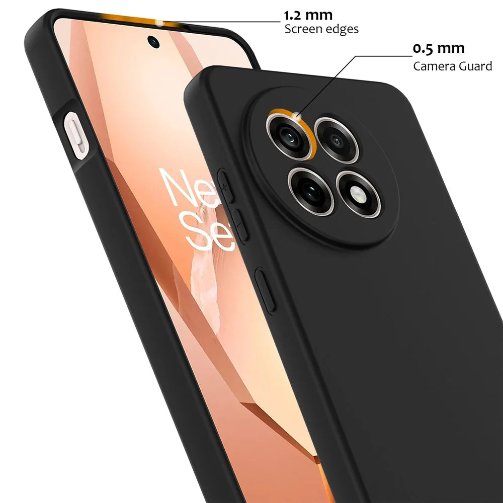 For OnePlus Ace 5 5G / OnePlus Ace 5 Pro 5G / OnePlus 13R 5G Magnetic Case Anti-Drop Liquid Silicone Phone Cover - Black - 6
