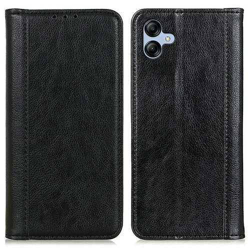 For Samsung Galaxy A08 5G / A08 4G / A07 5G / A07 4G / A06 5G / A06 4G Stand Case Split Leather Litchi Texture Wallet Phone Cover - Black - 1