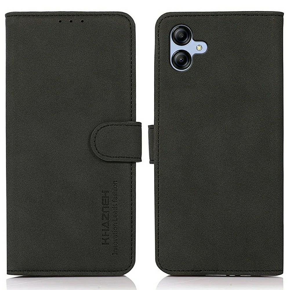 KHAZNEH For Samsung Galaxy A08 5G / A08 4G / A07 5G / A07 4G / A06 5G / A06 4G Case PU Leather Wallet Stand Phone Cover - Black - 1