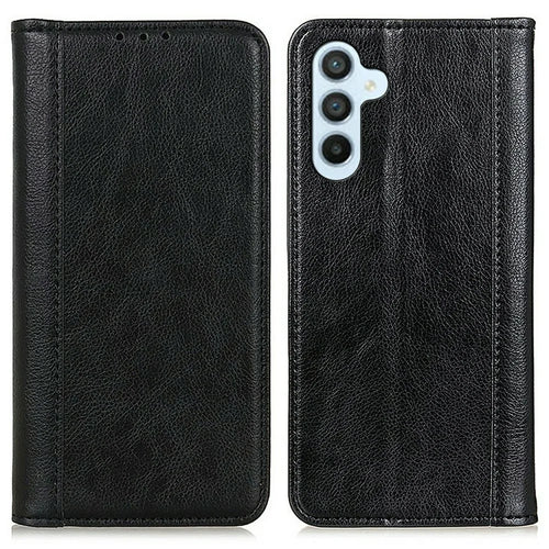 For Samsung Galaxy A18 5G / A18 4G / A17 5G / A17 4G / A26 5G Stand Case Split Leather Litchi Texture Wallet Phone Cover - Black - 1