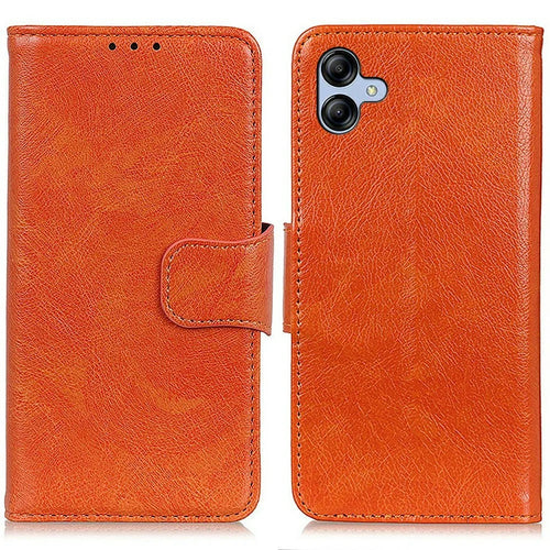 For Samsung Galaxy A08 5G / A08 4G / A07 5G / A07 4G / A06 5G / A06 4G Case Nappa Texture Split Leather Wallet Phone Cover - Orange - 1