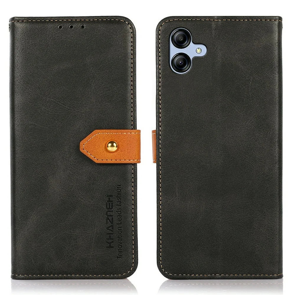 KHAZNEH For Samsung Galaxy A08 5G / A08 4G / A07 5G / A07 4G / A06 5G / A06 4G Wallet Phone Case Stand Leather Flip Cover - Black - 1