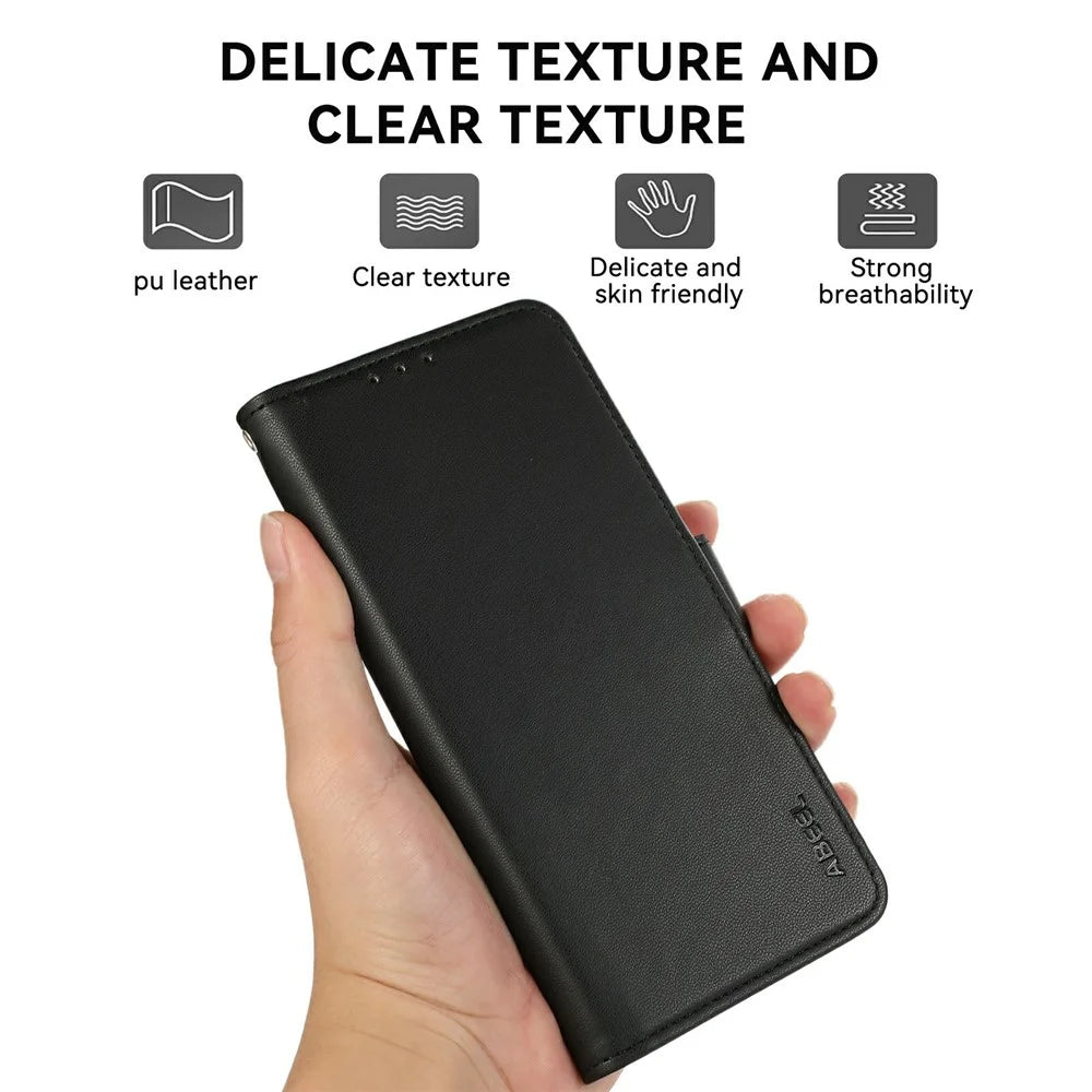 ABEEL For Samsung Galaxy A18 5G / A18 4G / A17 5G / A17 4G / A26 5G Case Leather Phone Cover with RFID Blocking Wallet - Black - 5