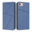 For iPhone 17e / 16e Wallet Case Magnetic Closure Leather Flip Phone Cover with Stand - Royal Blue - 1