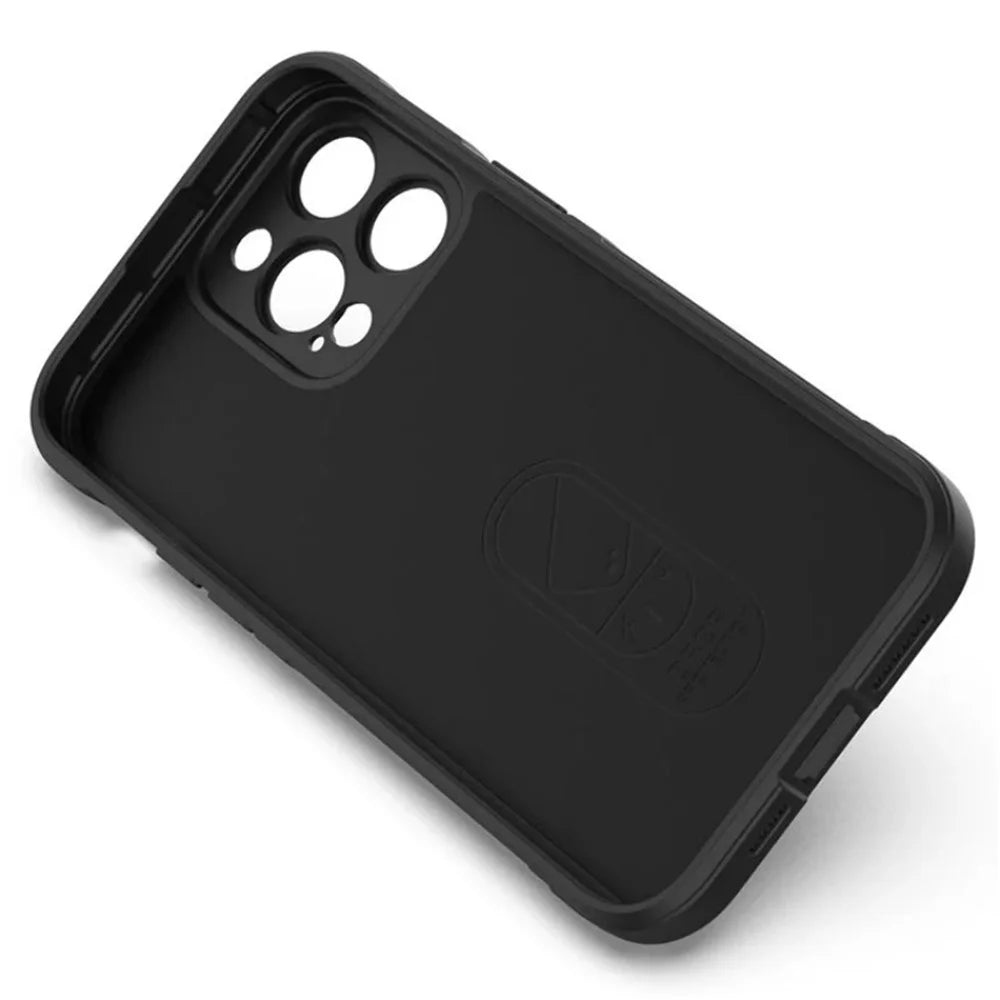 WANLONFENG For iPhone 14 Pro TPU Case  HD Series Anti Slip Phone Cover with Tempered Glass - Black - 3