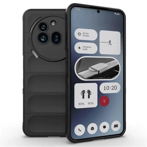 WANLONFENG For Nothing Phone (3a) Pro TPU Case  HD Series Anti Slip Phone Cover with Tempered Glass - Black - 2