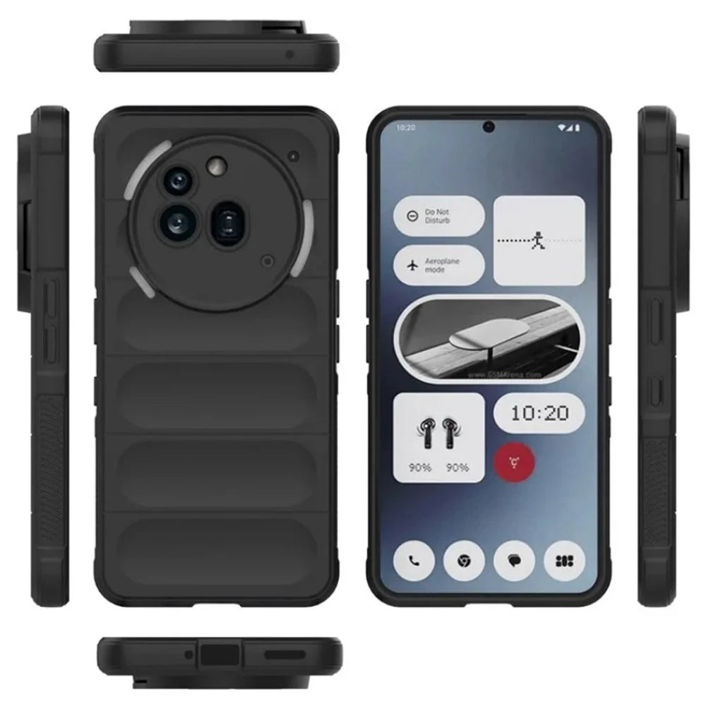 WANLONFENG For Nothing Phone (3a) Pro TPU Case  HD Series Anti Slip Phone Cover with Tempered Glass - Black - 6